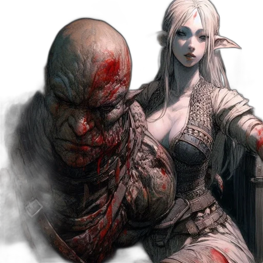 concept art, fantasy art, comic book art, dark transparent PNG cut-out