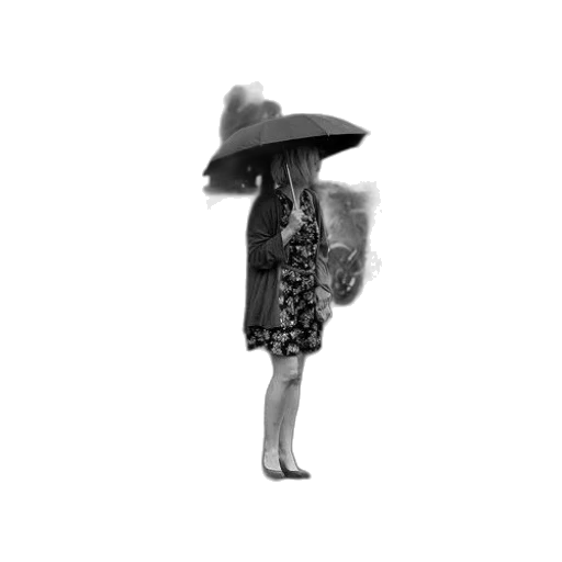 hat, dress, umbrella, staff transparent PNG cut-out