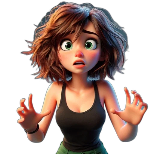 face, dress, concept art, cartoon transparent PNG cut-out