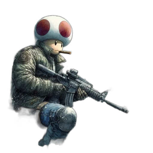 weapon, robot, jacket, mask transparent PNG cut-out