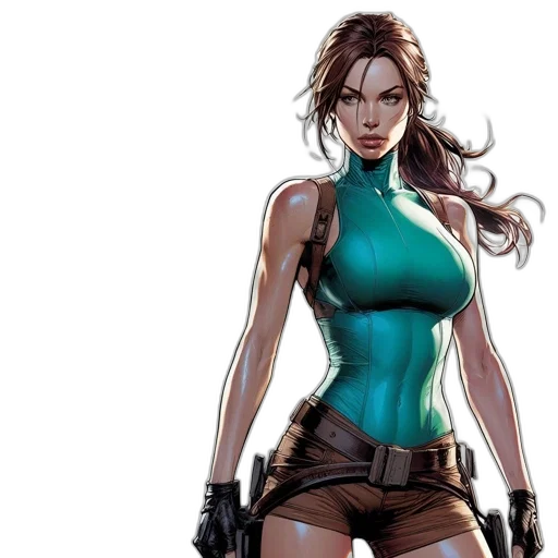 comic book art, concept art, determined, woman transparent PNG cut-out