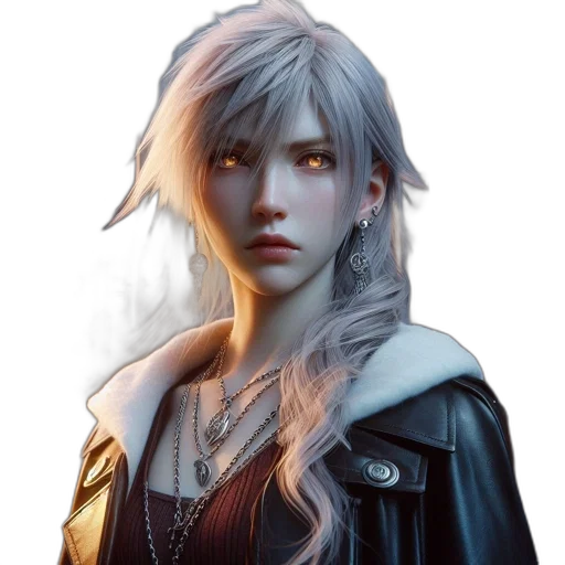 face, dragon, jacket, hair transparent PNG cut-out