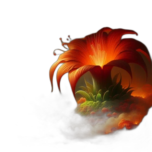 flower, dragon, crown, hair transparent PNG cut-out