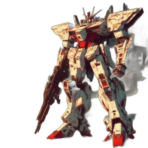 robot, weapon, concept art, 3d render transparent PNG cut-out