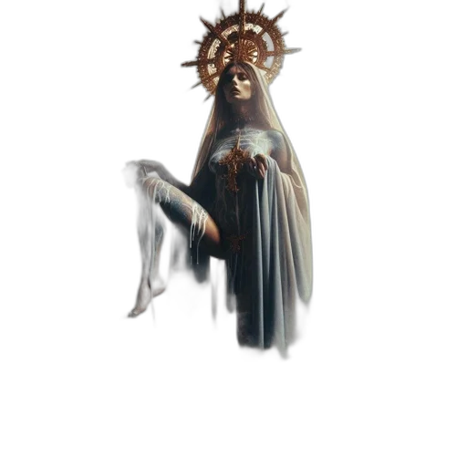 staff, crown, dress, creature transparent PNG cut-out