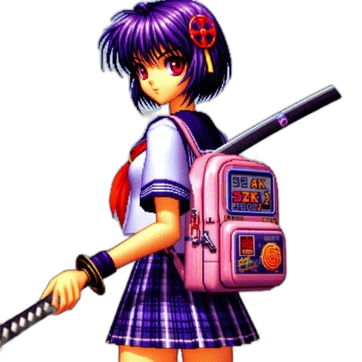 weapon, staff, robot, vaporwave transparent PNG cut-out
