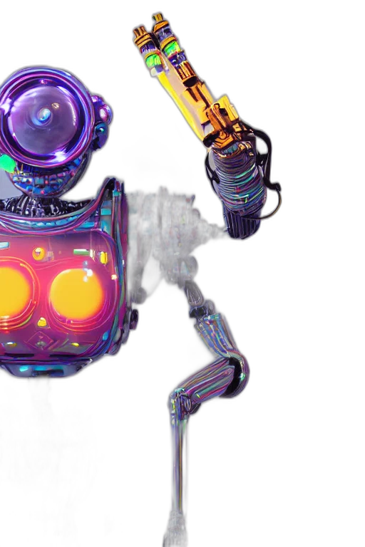 robot, concept art, cyberpunk, 3d render transparent PNG cut-out
