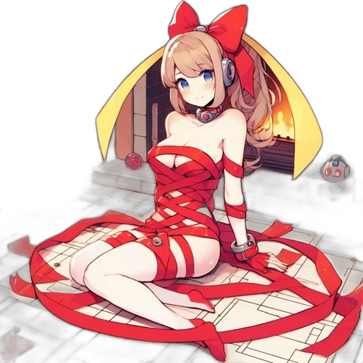 dress, staff, weapon, robot transparent PNG cut-out