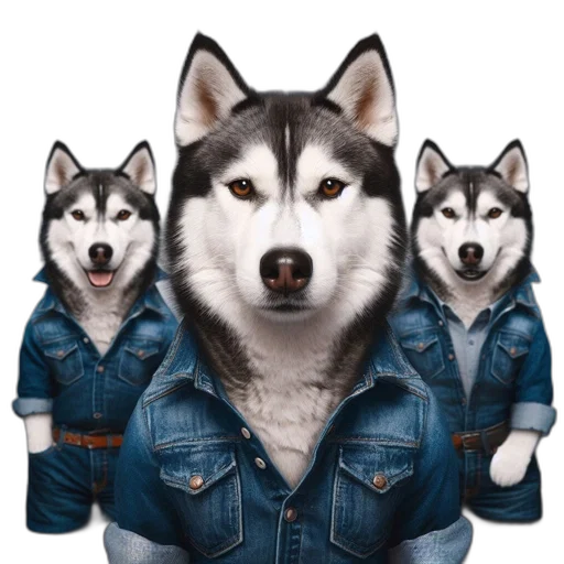 jacket, animal, 3d render, photorealistic transparent PNG cut-out