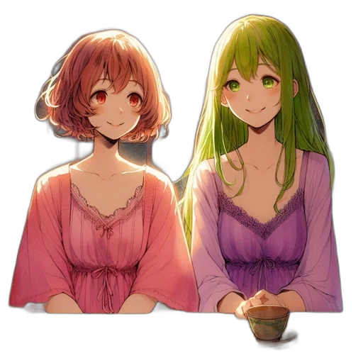 dress, watercolor, pixel art, anime transparent PNG cut-out