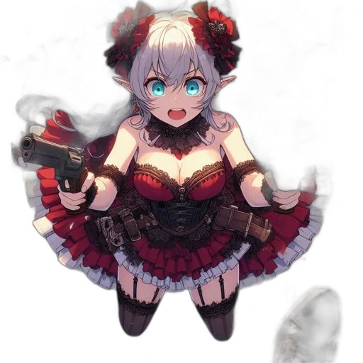 dress, weapon, staff, robot transparent PNG cut-out