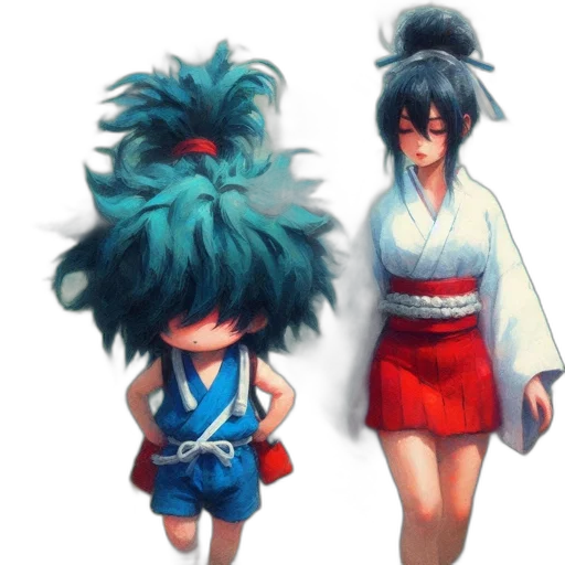 concept art, anime, watercolor, pixel art transparent PNG cut-out