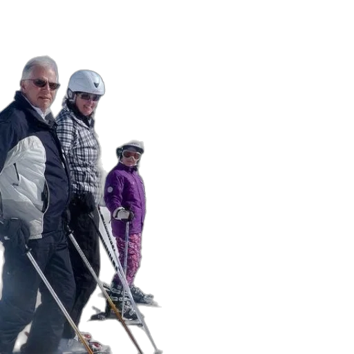 snow, family, four, posing transparent PNG cut-out