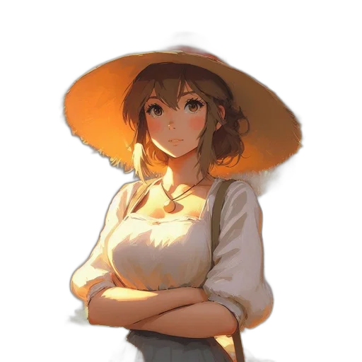 hat, staff, umbrella, flower transparent PNG cut-out