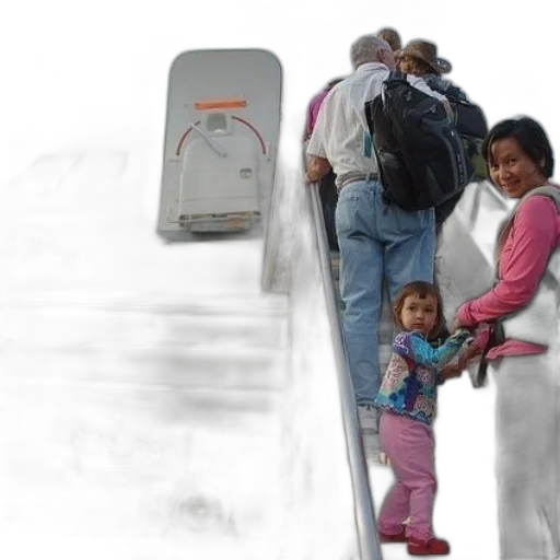 family, boards, boeing, airplane transparent PNG cut-out