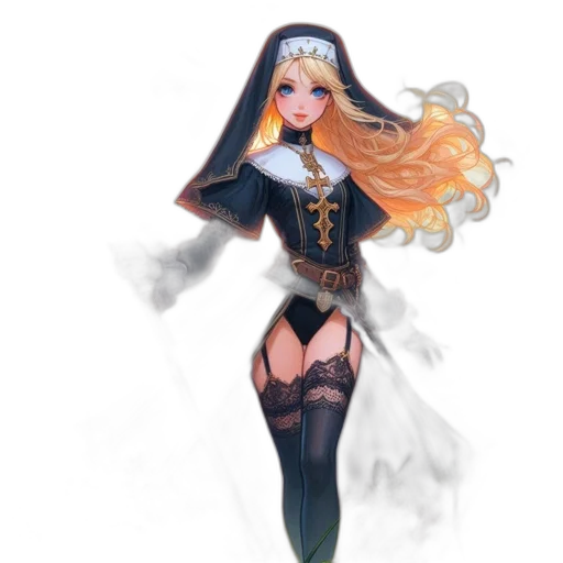 dress, staff, fantasy art, concept art transparent PNG cut-out