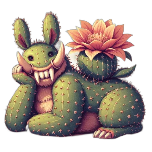 creature, dragon, flower, animal transparent PNG cut-out