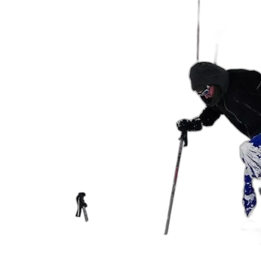 skier, black, jacket, blue transparent PNG cut-out