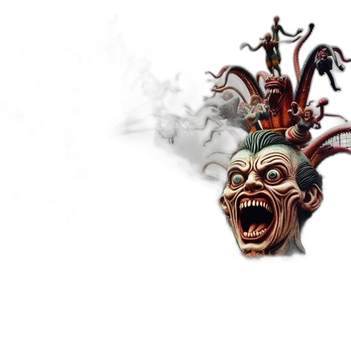 mask, staff, face, creature transparent PNG cut-out