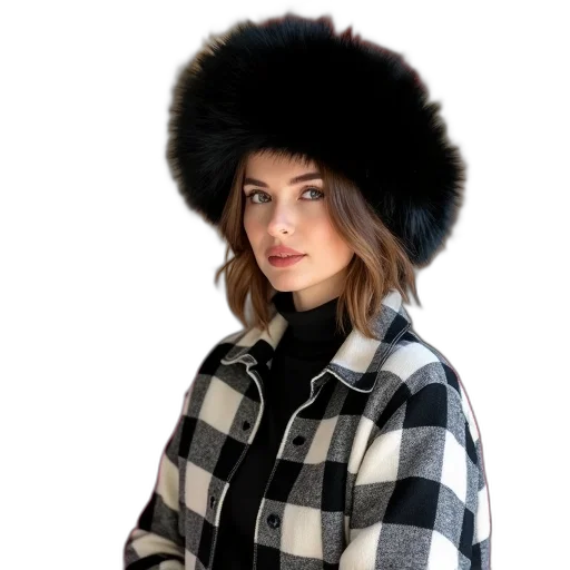 hat, jacket, hair, staff transparent PNG cut-out
