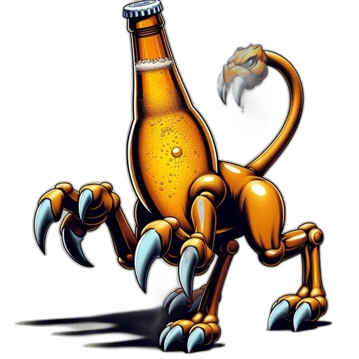 dragon, creature, robot, bottle transparent PNG cut-out