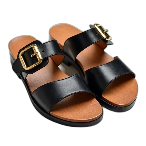 shoes, pair, black, leather transparent PNG cut-out