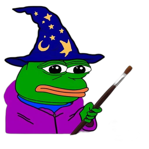 staff, hat, animated, frog transparent PNG cut-out
