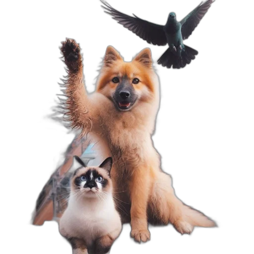 animal, staff, creature, photorealistic transparent PNG cut-out