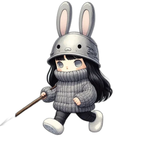 weapon, animal, staff, hat transparent PNG cut-out