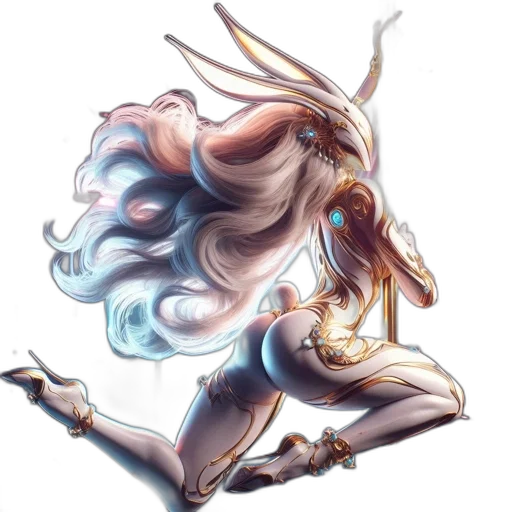 dragon, hair, staff, creature transparent PNG cut-out
