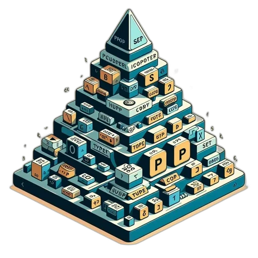 pixel art, 3d render, digital, hierarchy transparent PNG cut-out