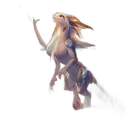 dragon, creature, staff, fantasy art transparent PNG cut-out
