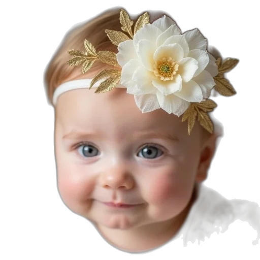 crown, face, flower, hat transparent PNG cut-out