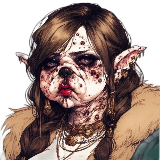 face, creature, staff, fantasy art transparent PNG cut-out