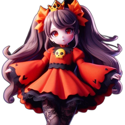 crown, dress, creature, staff transparent PNG cut-out