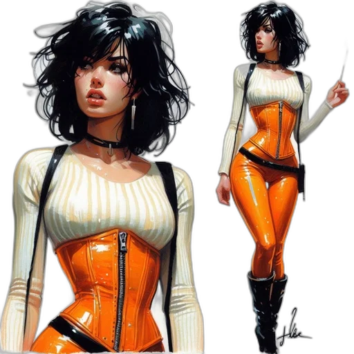concept art, comic book art, fantasy art, cyberpunk transparent PNG cut-out