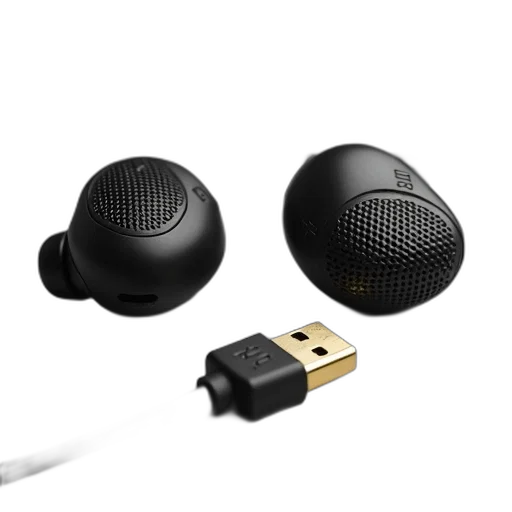 3d render, pair, black, wireless transparent PNG cut-out