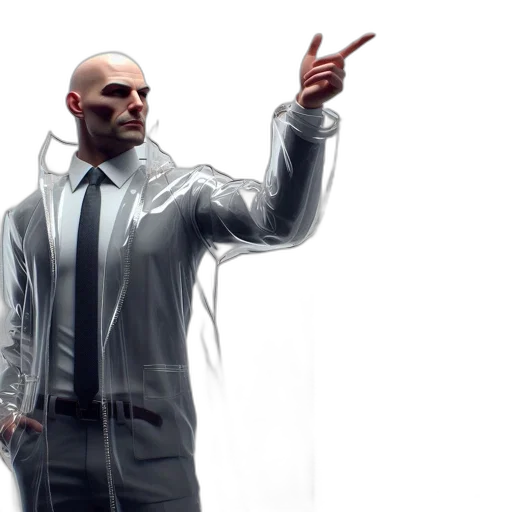 jacket, staff, concept art, cyberpunk transparent PNG cut-out