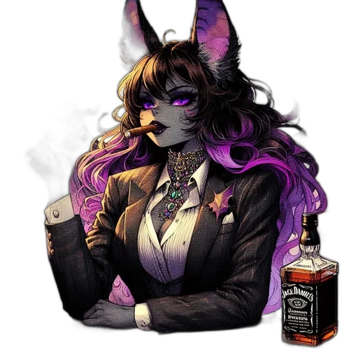 jacket, staff, fantasy art, cyberpunk transparent PNG cut-out