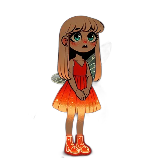 dress, staff, creature, shoes transparent PNG cut-out
