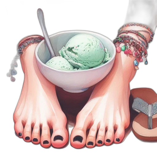 food, shoes, photorealistic, watercolor transparent PNG cut-out