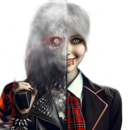 robot, face, mask, jacket transparent PNG cut-out