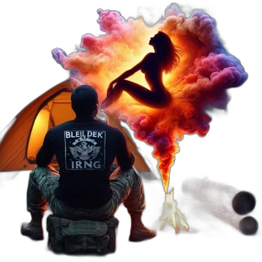 jacket, concept art, fire, dark transparent PNG cut-out