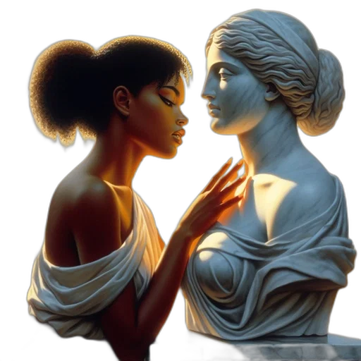 jewelry, face, photorealistic, oil painting transparent PNG cut-out