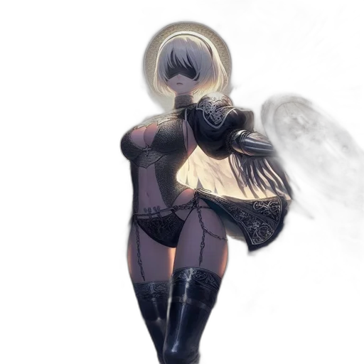 dress, mask, robot, staff transparent PNG cut-out