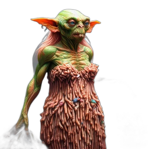 creature, dress, staff, concept art transparent PNG cut-out