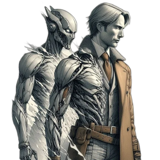 jacket, concept art, comic book art, fantasy art transparent PNG cut-out