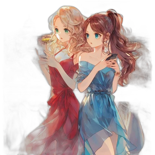 dress, anime, watercolor, concept art transparent PNG cut-out