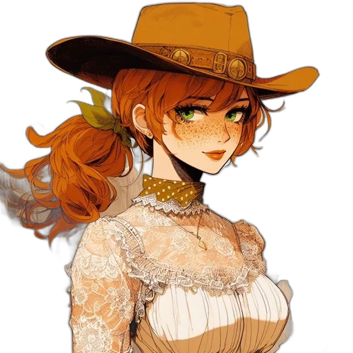 hat, staff, dress, flower transparent PNG cut-out