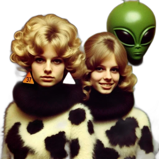 mask, outer space, two, women transparent PNG cut-out